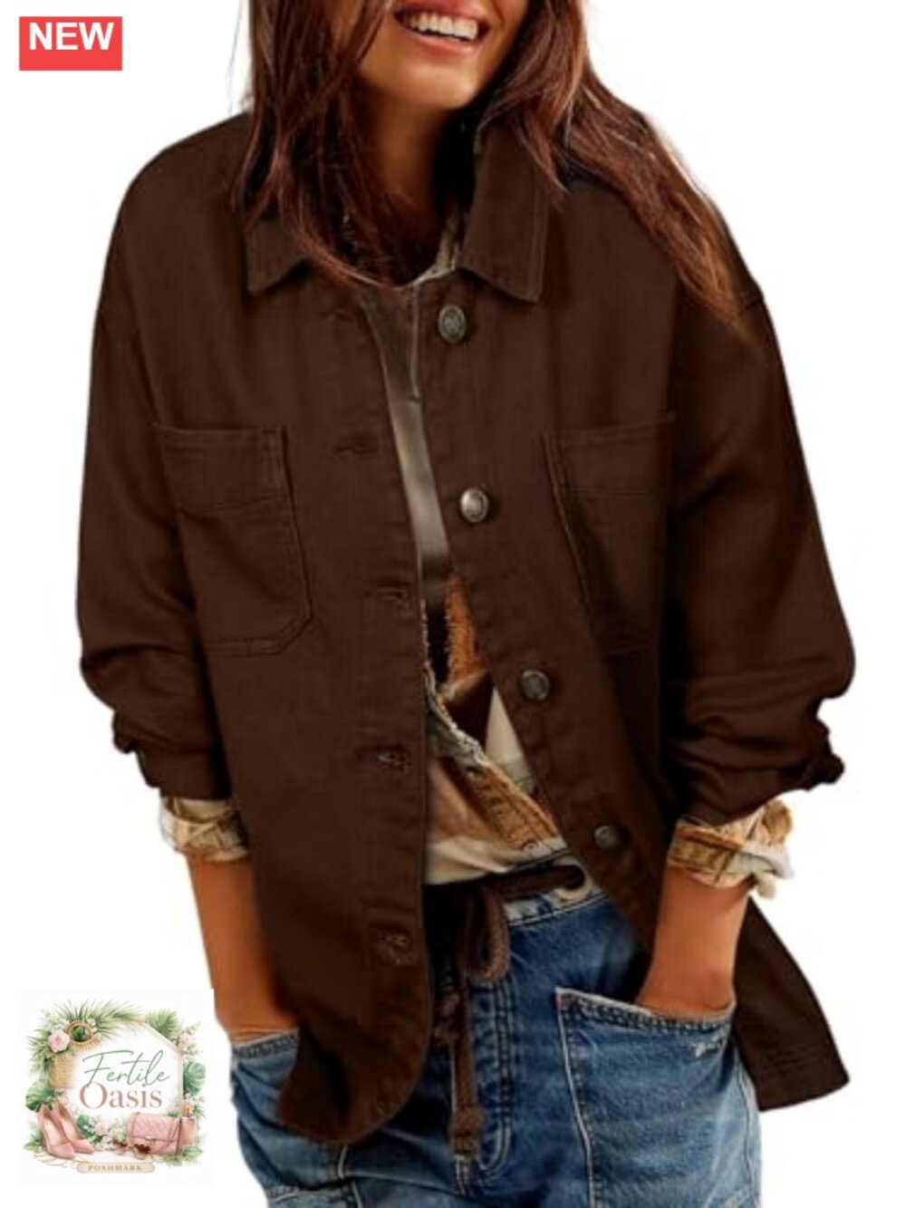Oversized Boyfriend Denim Jacket Split Long Sleeve